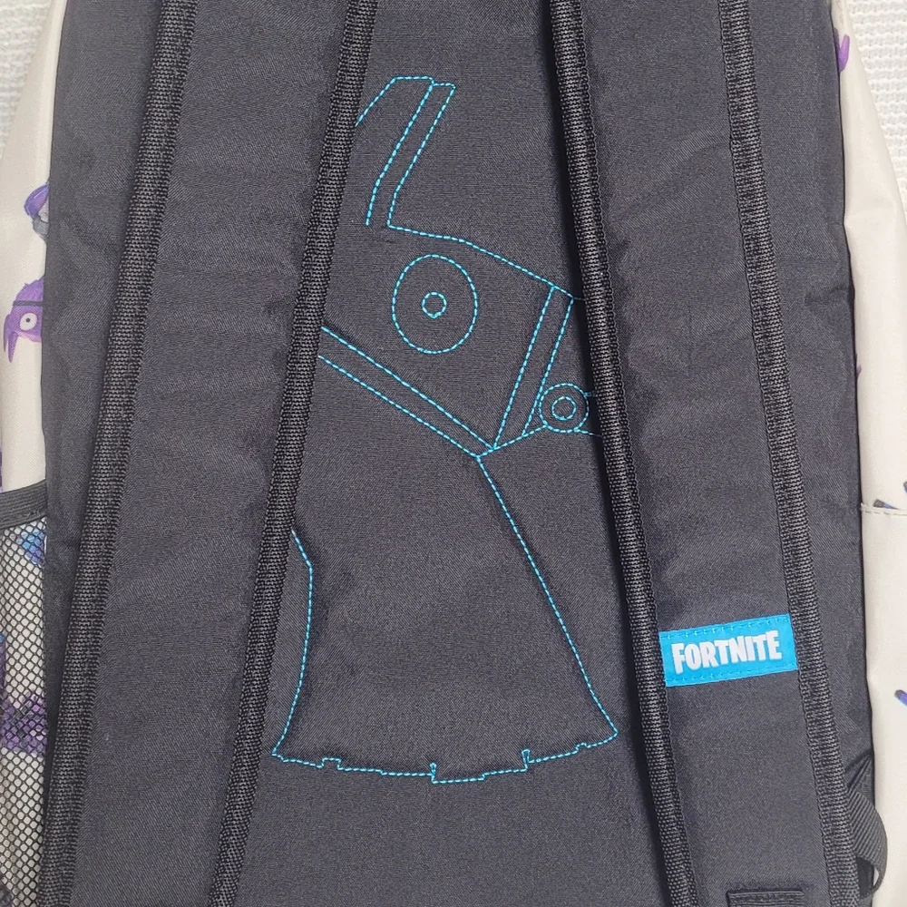 Fortnite Kids Backpack with Purple Llama Print - White